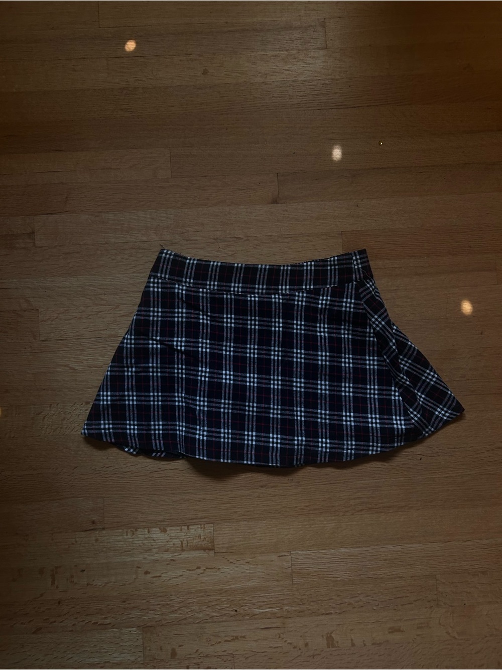 Black Plaid A-Line Mini Skirt